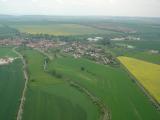 Sömmerda, im Hintergrund die Thüringer Pforte